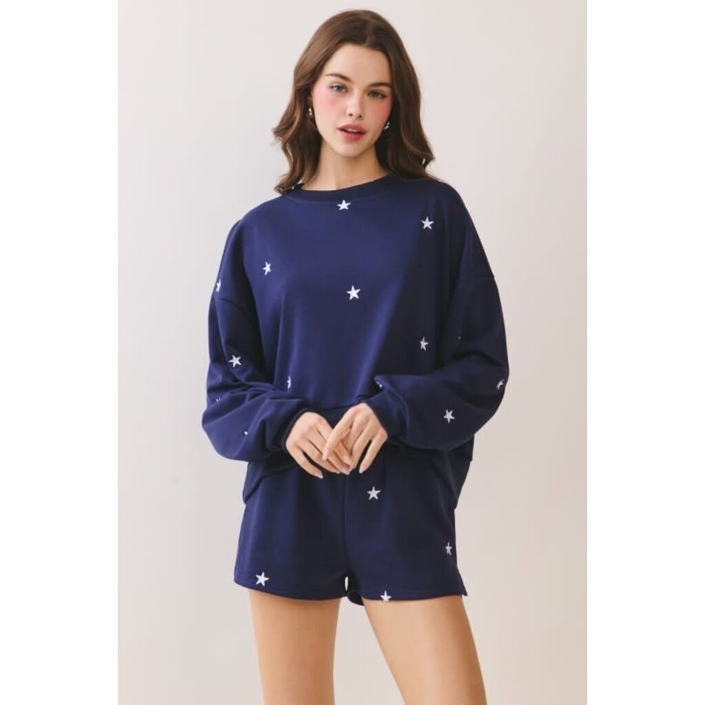 TCEC TCEC Allover Star Embroidered Sweatshirt