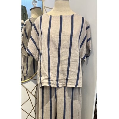 Camille & Co Striped Linen Top