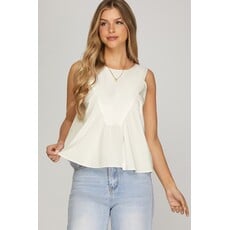 She + Sky She + Sky Sleeveless Ruffle Detail Top