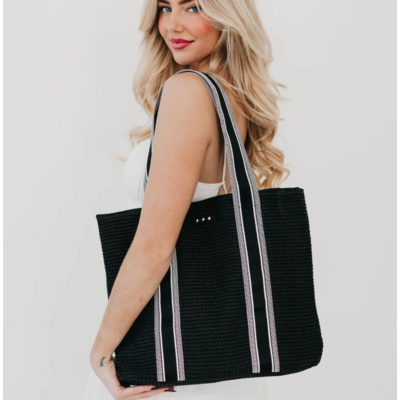 Pretty Simple Ruby Raffia Tote Bag