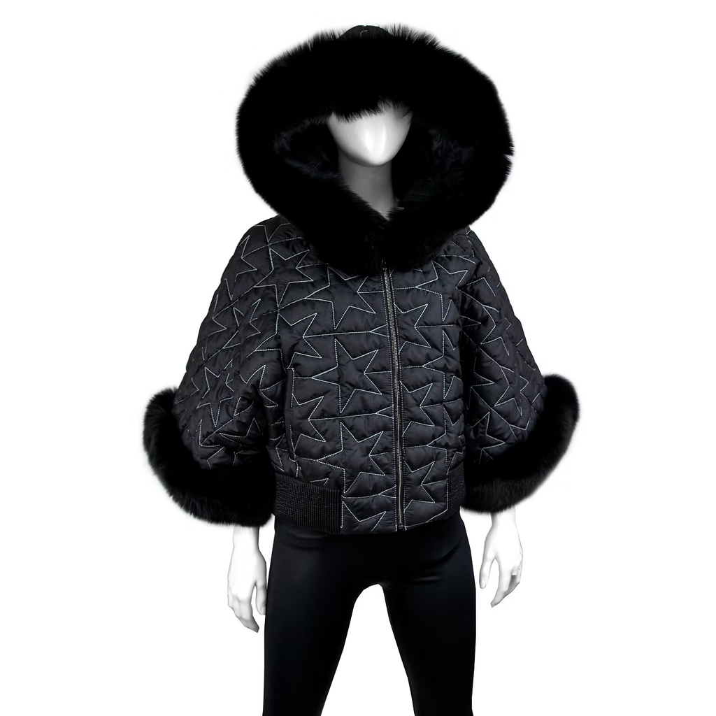 Mitchie's Matchings Mitchie's Matchings Star Jacket with Fox Fur Hood
