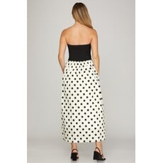 She + Sky She + Sky Polka Dot Print Tube Midi Dress