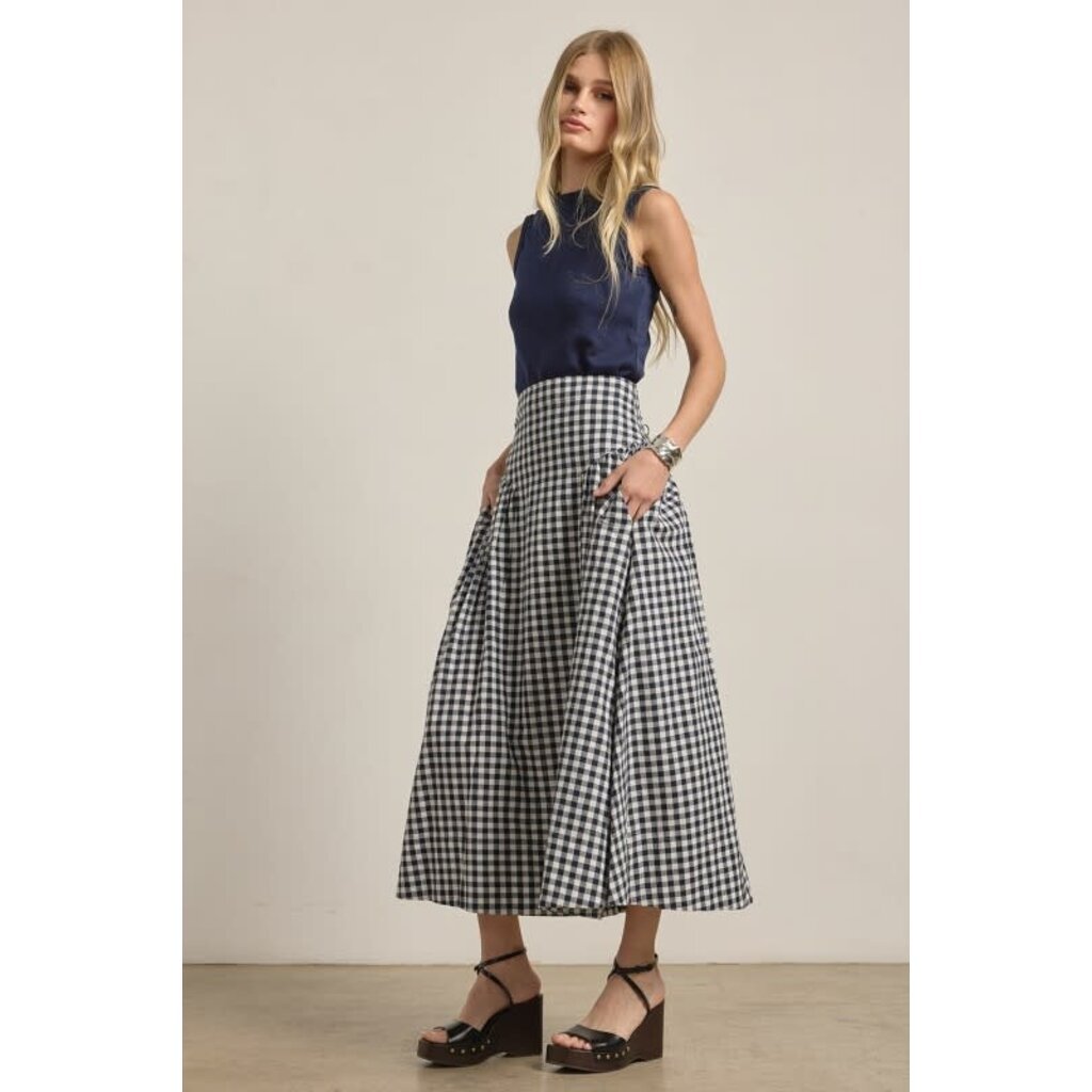 Raisonnel Raisonnel Gingham Check Midi Skirt