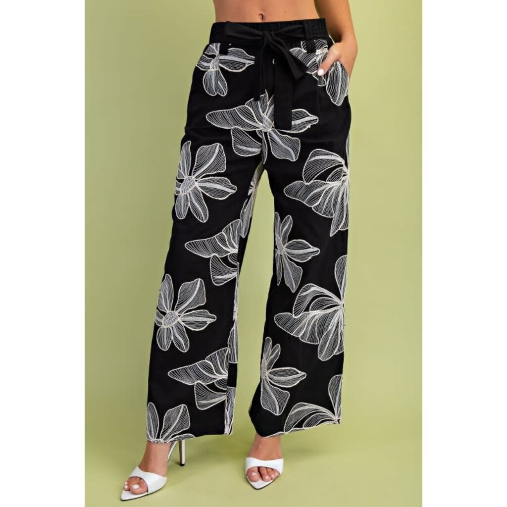 Gigio Gigio Floral Embroidered Pants