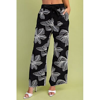 Gigio Floral Embroidered Pants