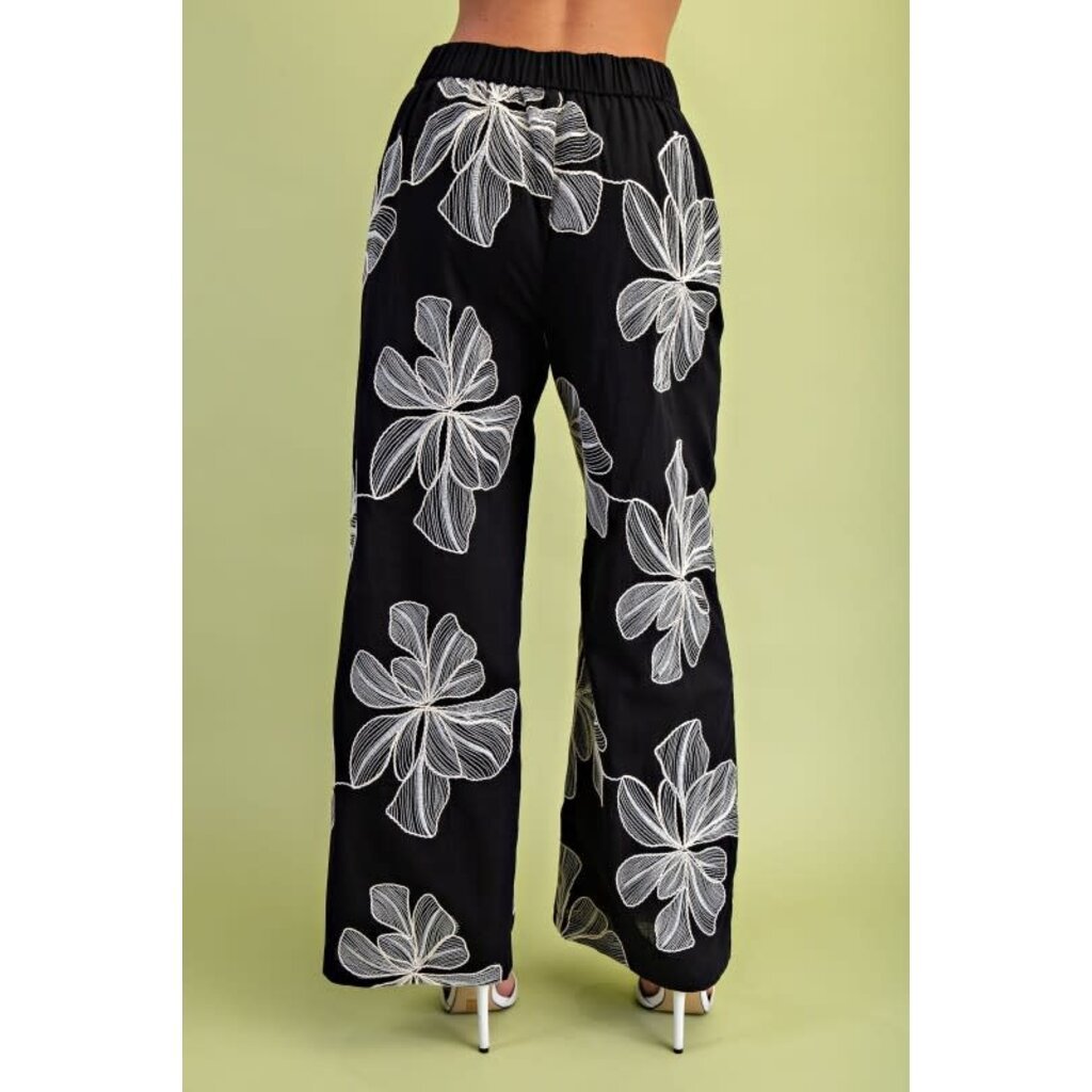Gigio Gigio Floral Embroidered Pants