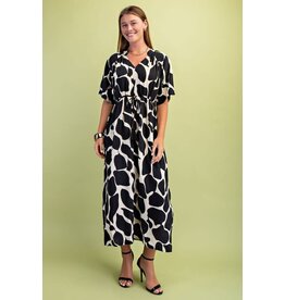 Gigio Giraffe Print Midi Dress