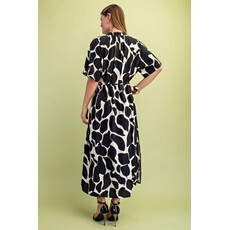 Gigio Gigio Giraffe Print Midi Dress