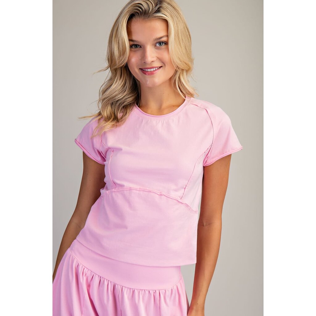 ee:some ee:some Mineral Washed Solid Cropped Tee