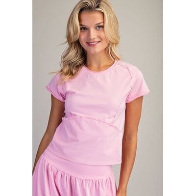 ee:some Mineral Washed Solid Cropped Tee