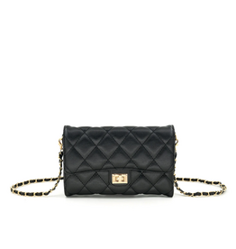 BC Bags Quilted Handbag with Chain Strap