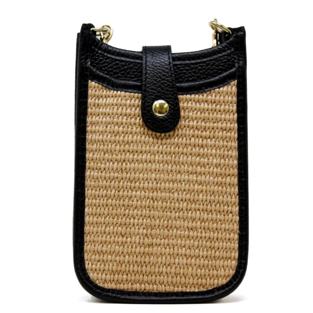 German Fuentes German Fuentes Leather and Straw Crossbody