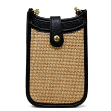 German Fuentes German Fuentes Leather and Straw Crossbody