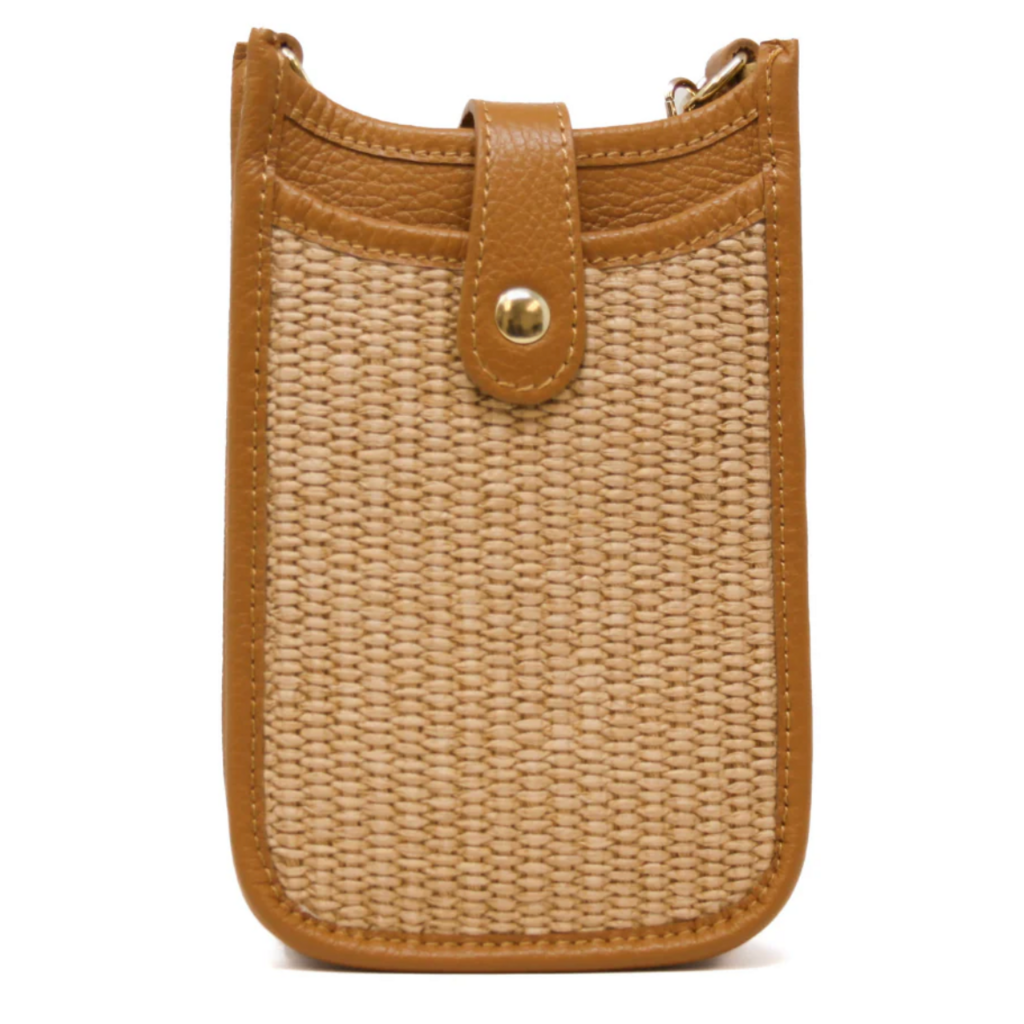 German Fuentes German Fuentes Leather and Straw Crossbody