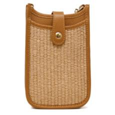 German Fuentes German Fuentes Leather and Straw Crossbody