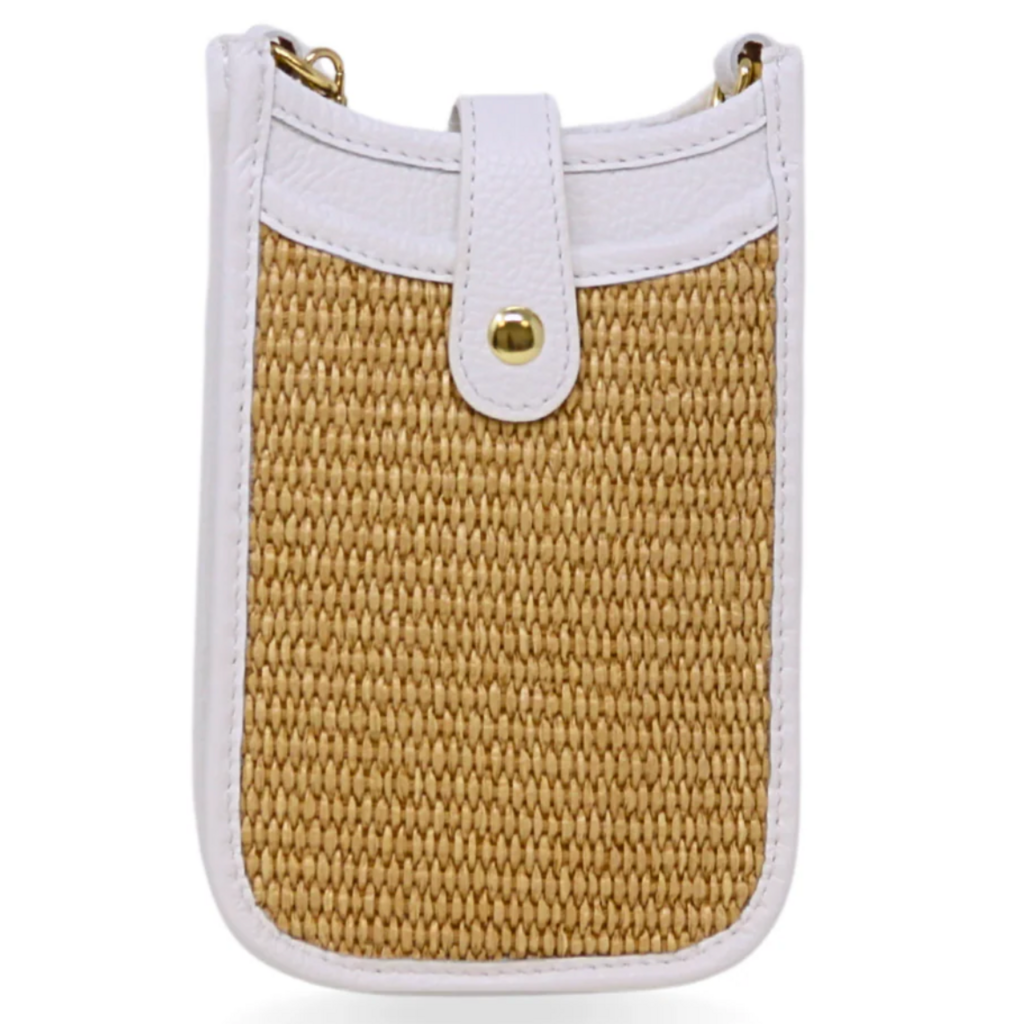 German Fuentes German Fuentes Leather and Straw Crossbody
