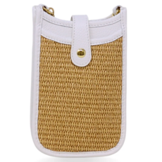 German Fuentes German Fuentes Leather and Straw Crossbody