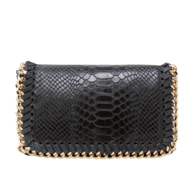 German Fuentes Leather Bag with Gold Chain
