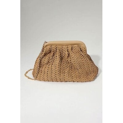 Wona Woven Raffia Clutch/ Crossbody