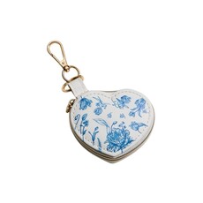 Wona Wona Floral Print Heart Shaped Jewelry Case Key Chain