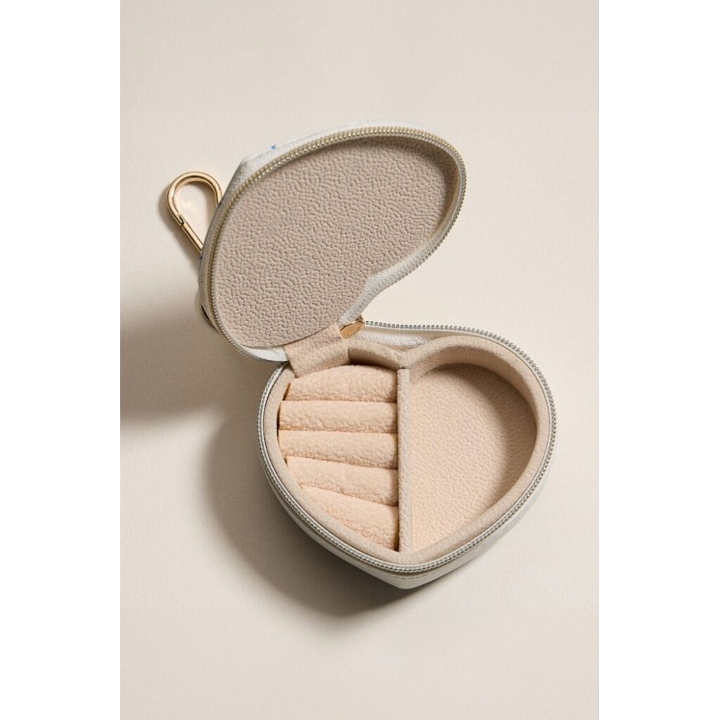 Wona Wona Floral Print Heart Shaped Jewelry Case Key Chain