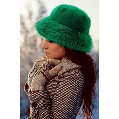 Wona Faux Fur Russian Style Plush Bucket Hat