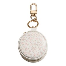Wona Wona Floral Round Shaped Travel Jewelry Case Key Chain