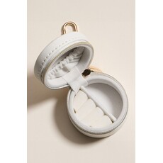 Wona Wona Floral Round Shaped Travel Jewelry Case Key Chain