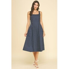 Pinch Pinch Polka Dot A-Line Midi Dress