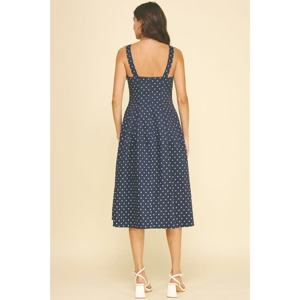Pinch Pinch Polka Dot A-Line Midi Dress