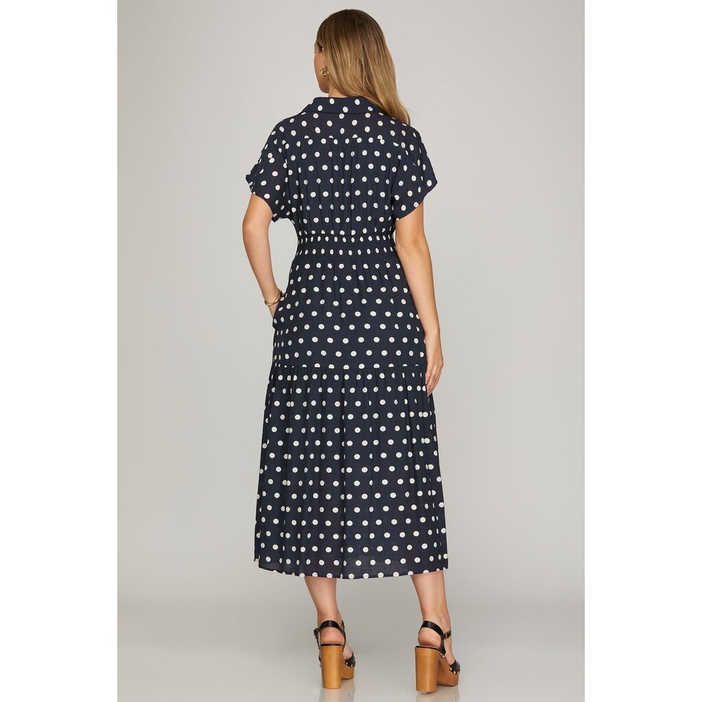 She + Sky She + Sky Woven Polka Dot Print Dress