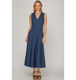She + Sky Sleeveless Midi Dress with Pockets