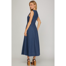 She + Sky She + Sky Sleeveless Midi Dress with Pockets