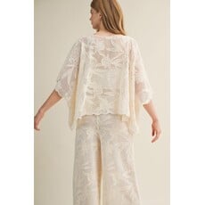 Mustard Seed Mustard Seed Faux Crochet Oversized Top