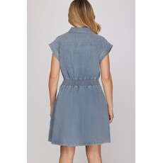 She + Sky She + Sky Denim Zip Up Mini Dress