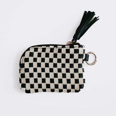 Pretty Simple Woven Checkered Paris Card Wallet