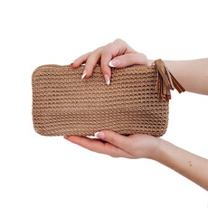 Pretty Simple Pretty Simple Rome Raffia Clutch Card Wallet Wristlet
