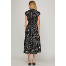 She + Sky She + Sky Drop Shoulder Midi Dress with Pockets