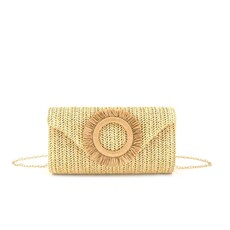 BC Bags BC Bags Straw Clutch with Crossbody Strap