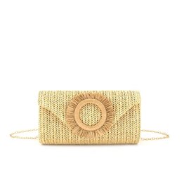 BC Bags Straw Clutch with Crossbody Strap