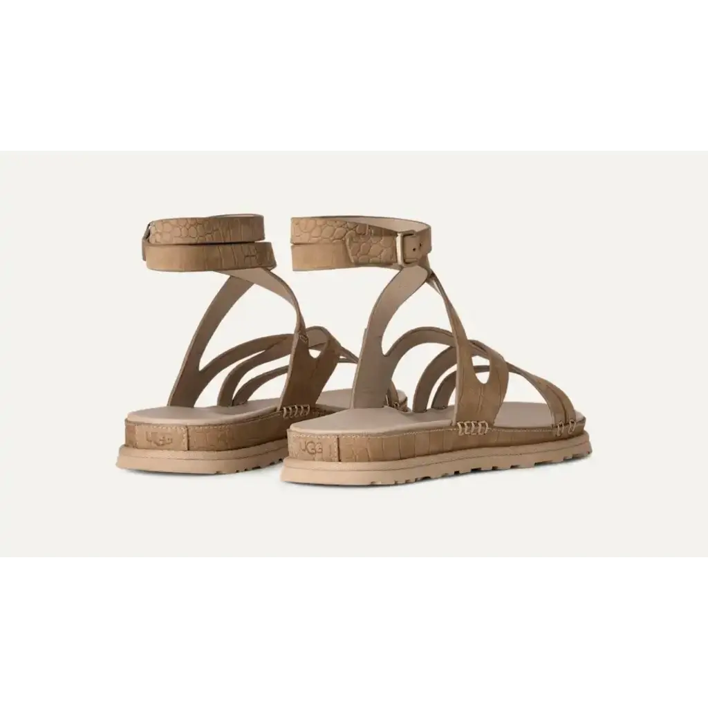 Ugg Ugg Goldengaze Embossed Ankle Wrap Sandal