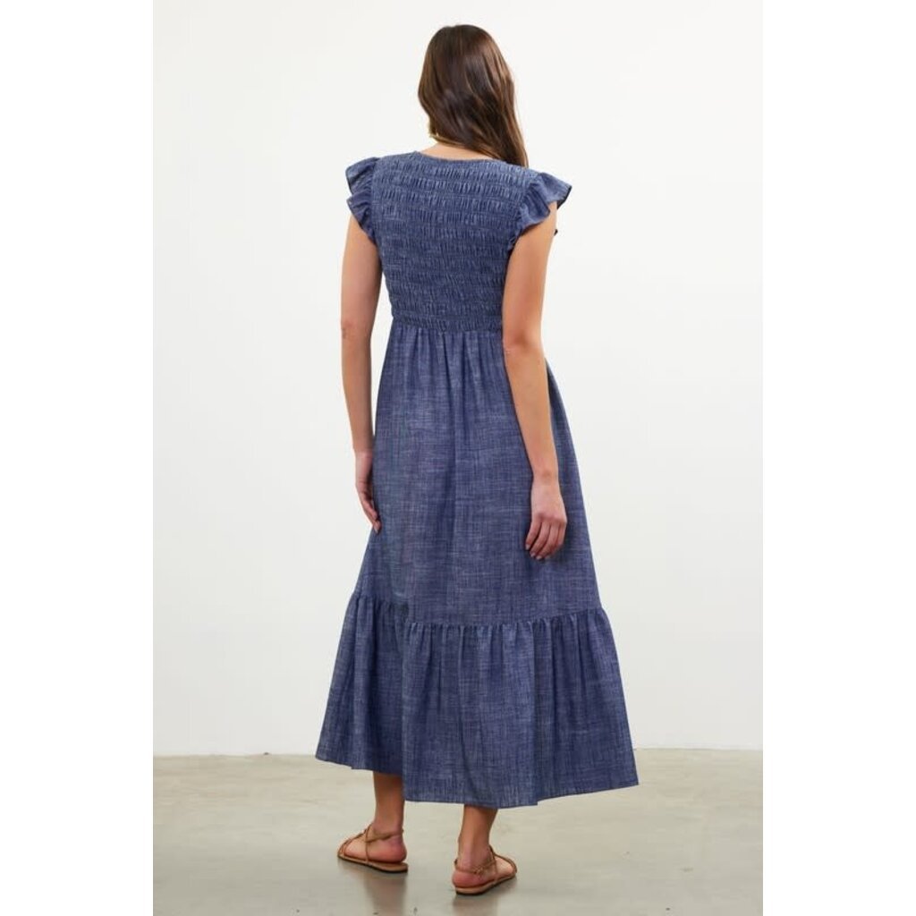 Skies Are Blue Skies Are Blue Smocked Bodice Tiered Dress