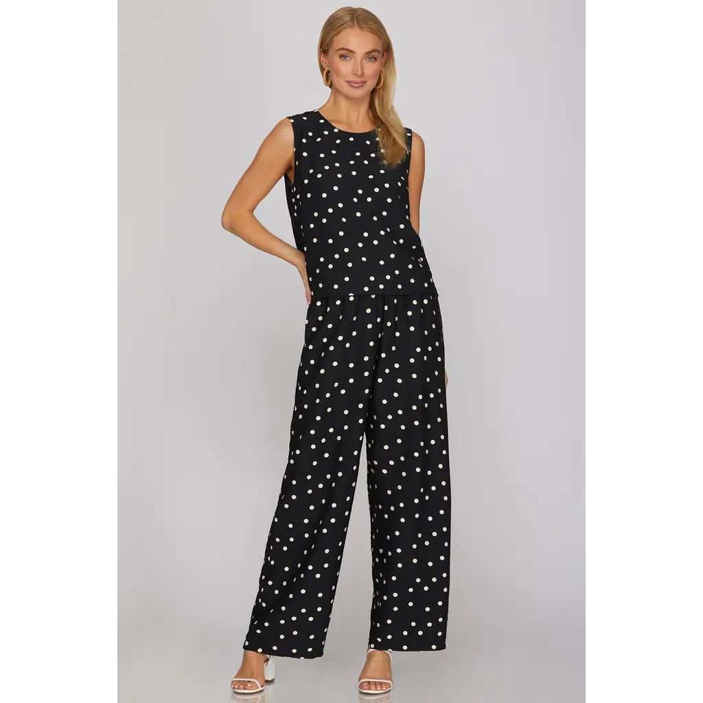She + Sky She + Sky Woven Polka Dot Print Pants