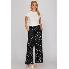 She + Sky She + Sky Woven Polka Dot Print Pants