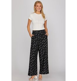 She + Sky Woven Polka Dot Print Pants