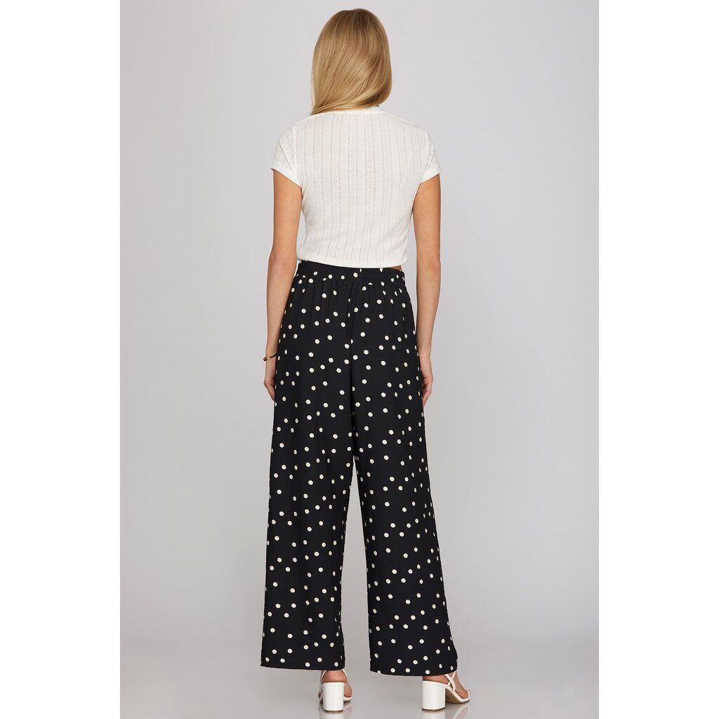She + Sky She + Sky Woven Polka Dot Print Pants