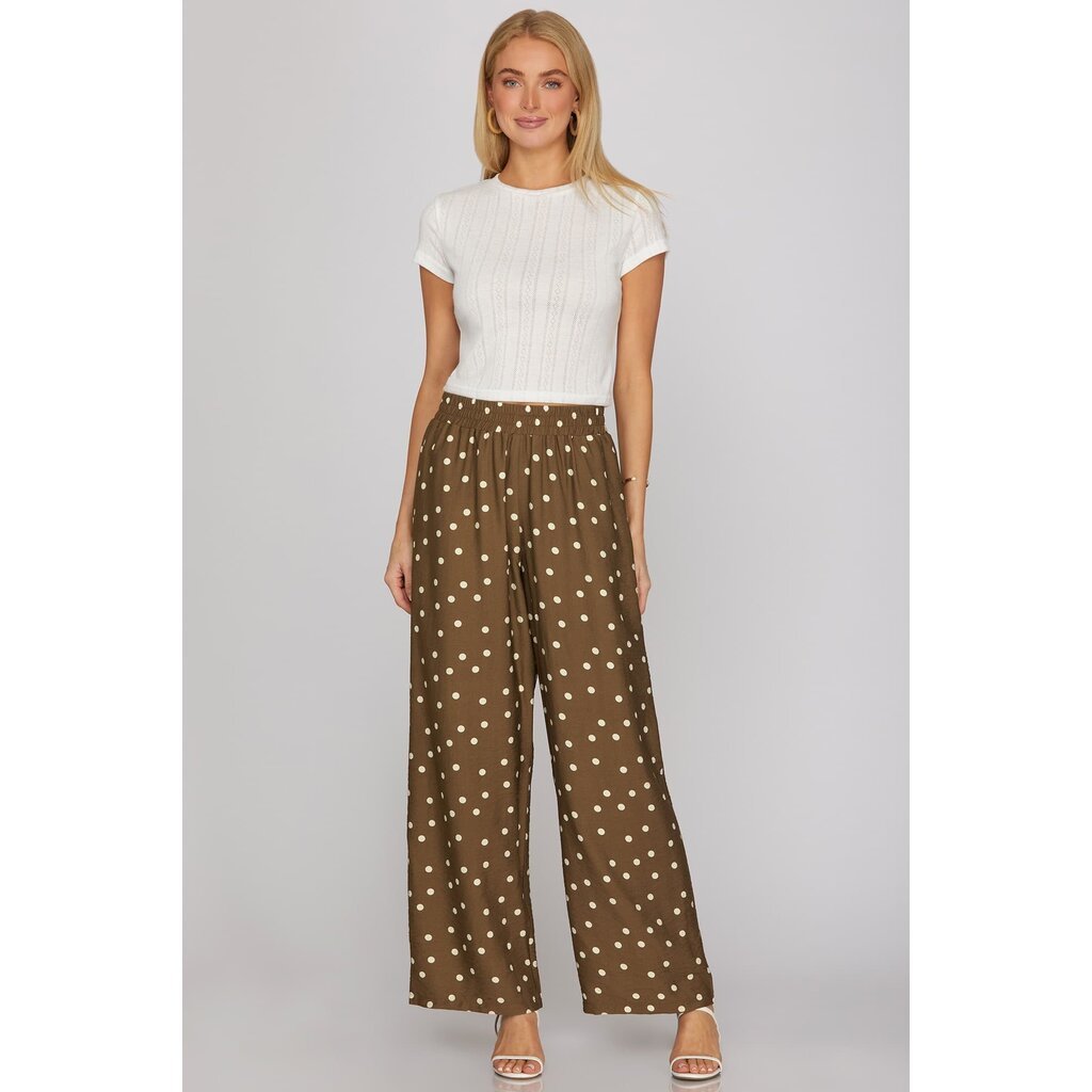 She + Sky She + Sky Woven Polka Dot Print Pants