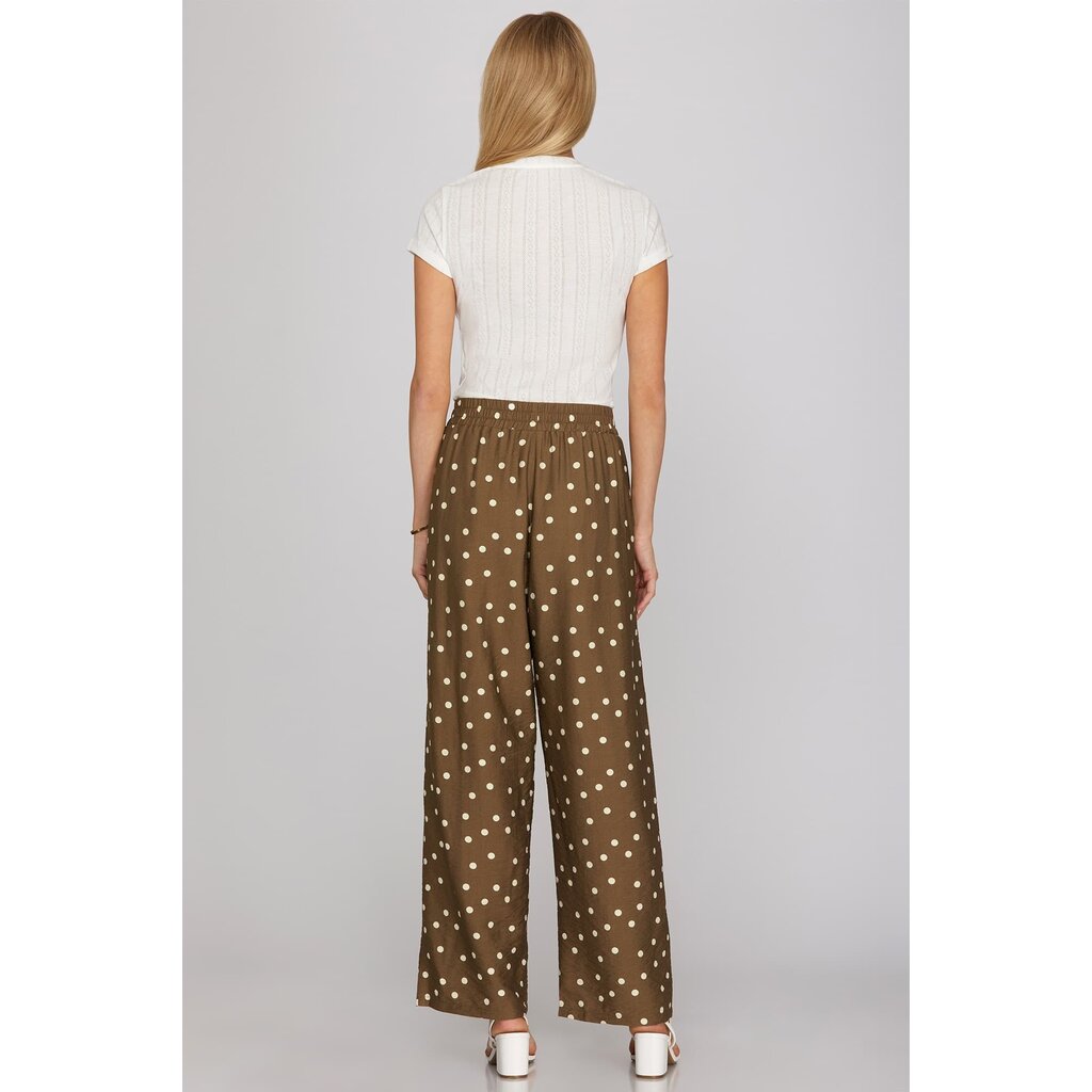 She + Sky She + Sky Woven Polka Dot Print Pants