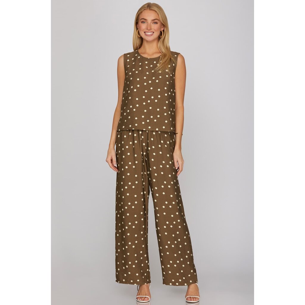 She + Sky She + Sky Woven Polka Dot Print Pants