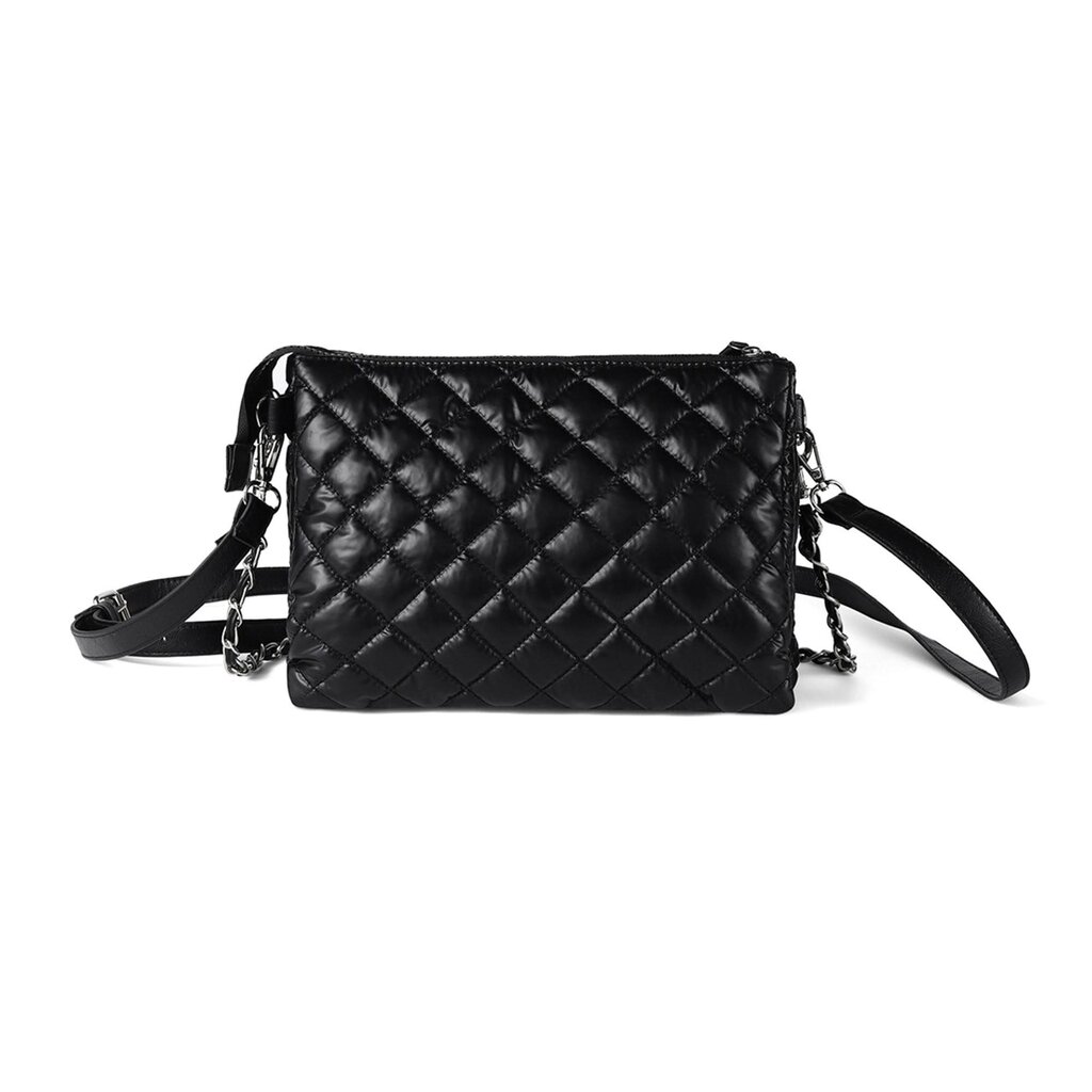 Tapa Tapa Nylon Puffer Quilt Crossbody Bag with Chain Strap